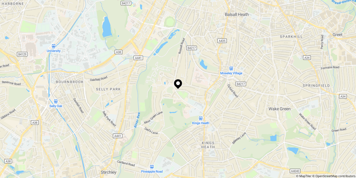 Approximate location of Yew Tree Road, Moseley, Birmingham, B13 8NF