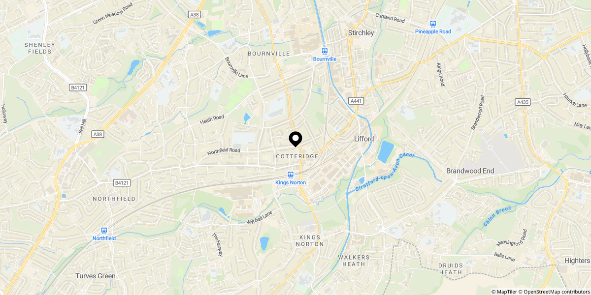 Approximate location of Wingate Close, Birmingham, B30 1AA