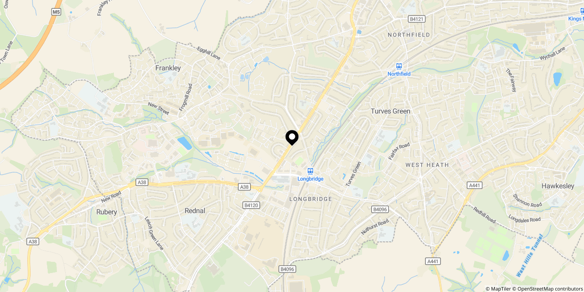 Approximate location of Tessall Lane, Northfield, Birmingham, B31 2SF