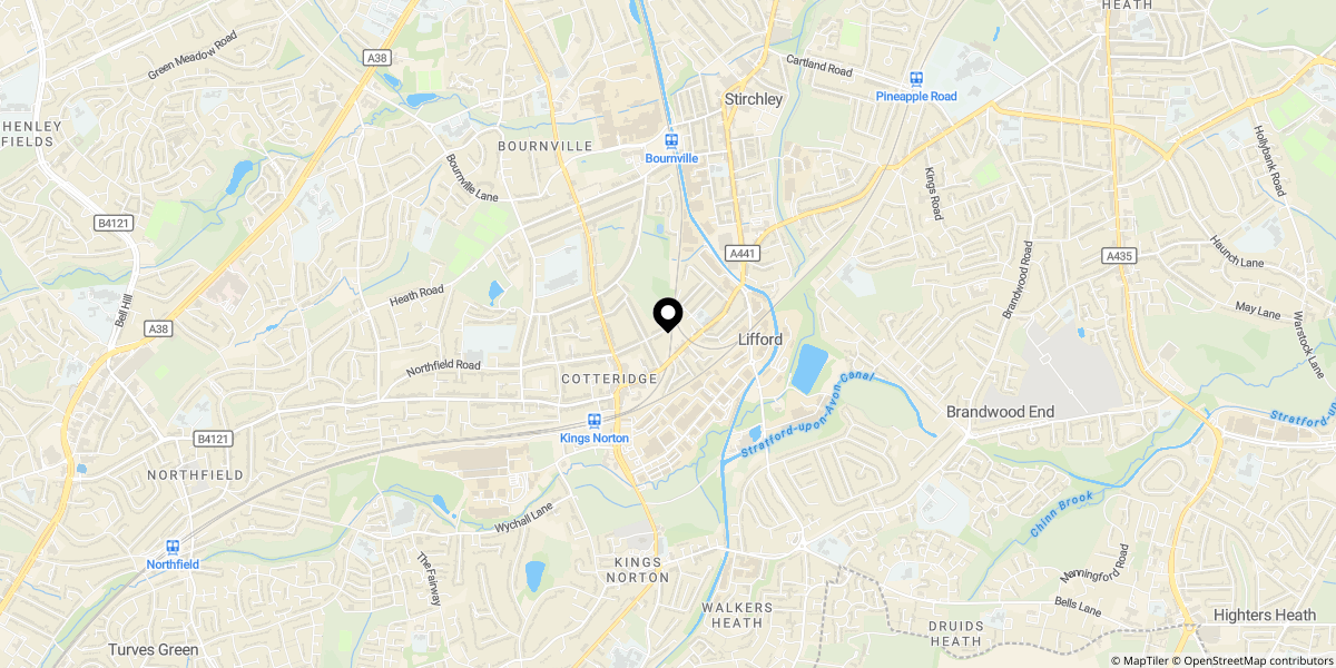 Approximate location of Cotteridge Road, Birmingham, B30 3AZ