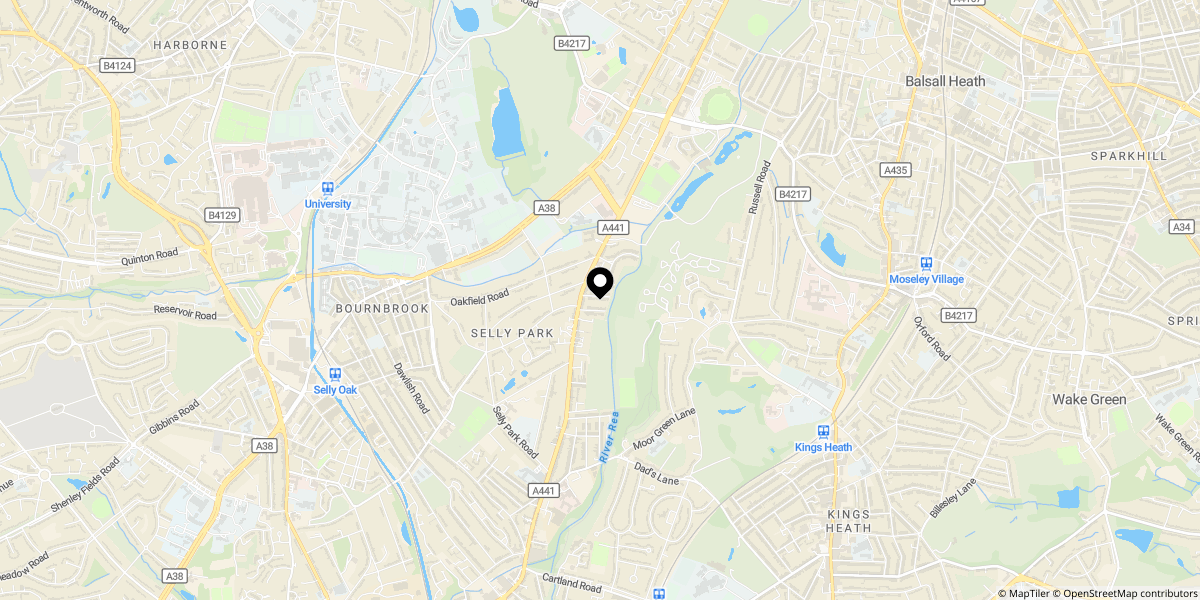 Approximate location of Third Avenue, Selly Park, Birmingham, B29 7EX