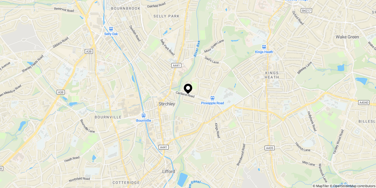Approximate location of Newlands Road, Birmingham, B30 2SA
