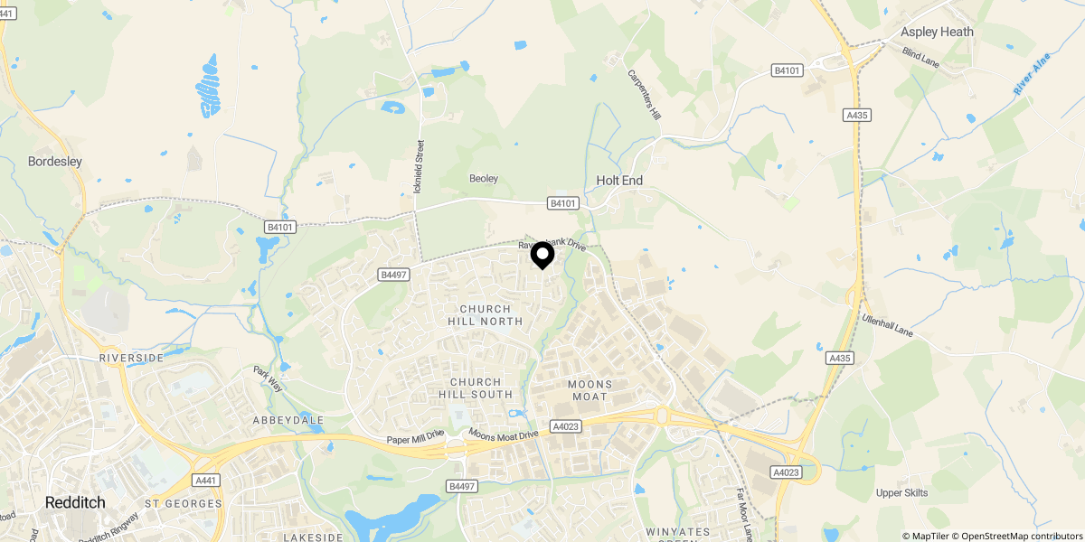 Approximate location of Maisemore Close, Redditch, B98 9LW