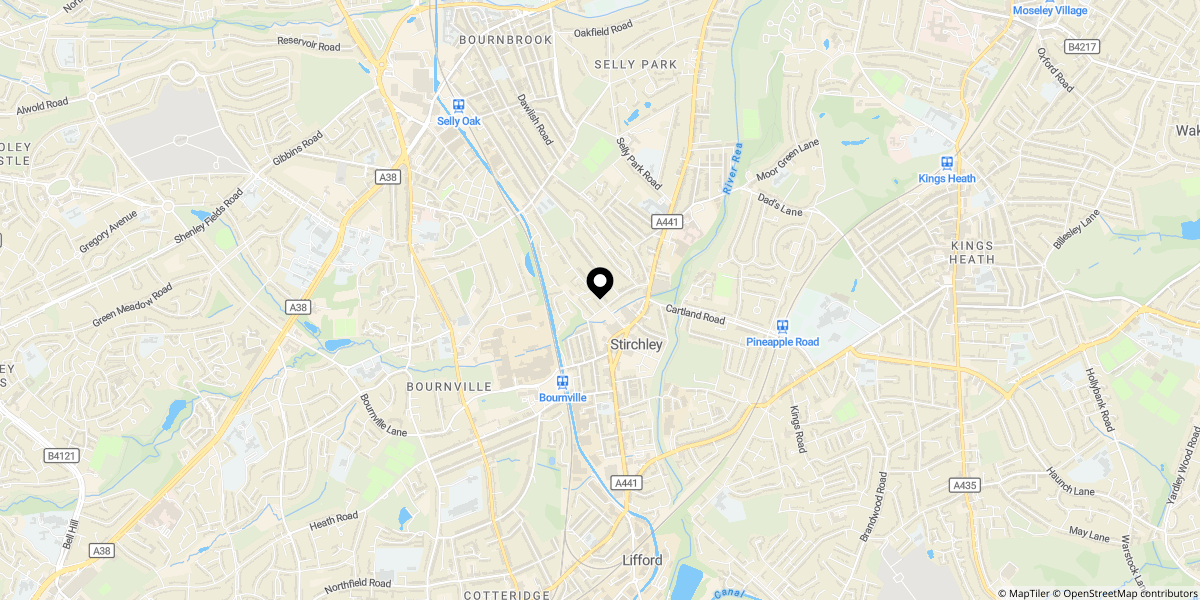 Approximate location of Hawkes Close, Birmingham, B30 2LY