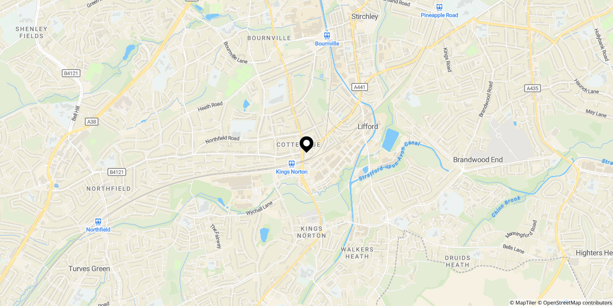 Approximate location of Wingate Close, Birmingham, B30 1AA